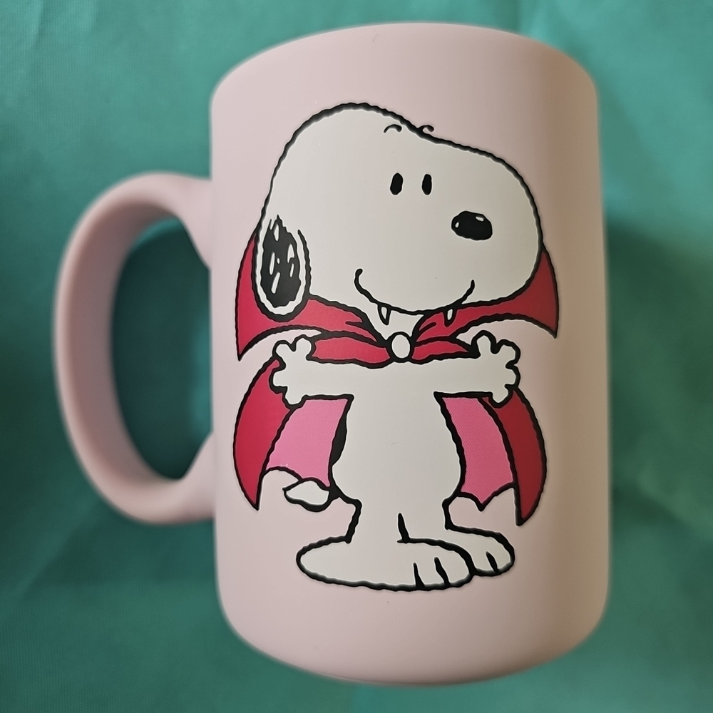 Pink Snoopy Mug with Red Cape